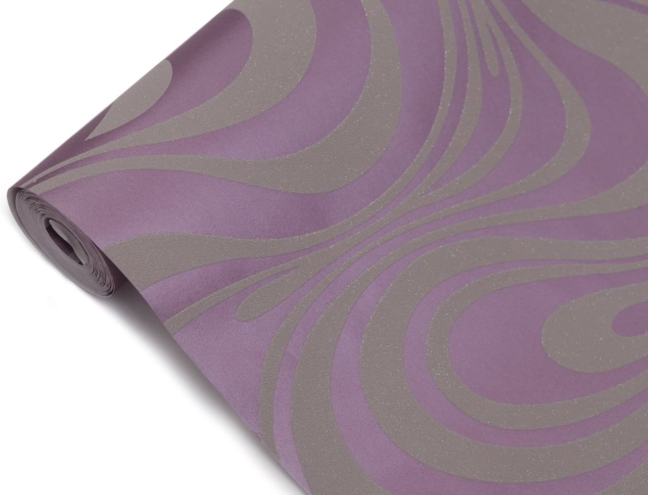 Hanmero Minimalist Abstract Curves Glitter 3D Wallpaper Purple - Homesbrand