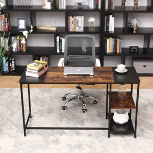 Computer Desk in Black and Vintage Colour Block