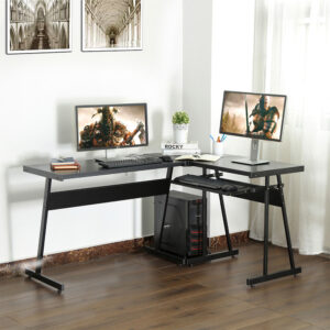 Computer Desk L Shaped Desk in Black