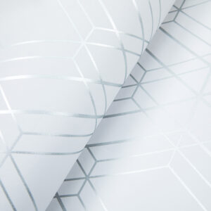 Non Woven Geometric Rhombus Wallpaper (White)