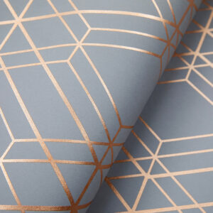 Non Woven Geometric Rhombus Wallpaper (Red-orange)