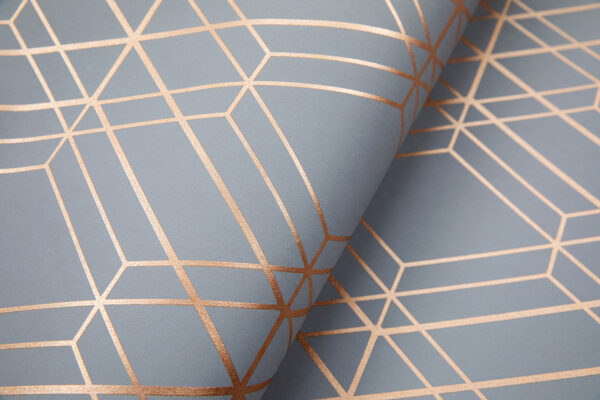 Non Woven Geometric Rhombus Wallpaper (Red-orange)