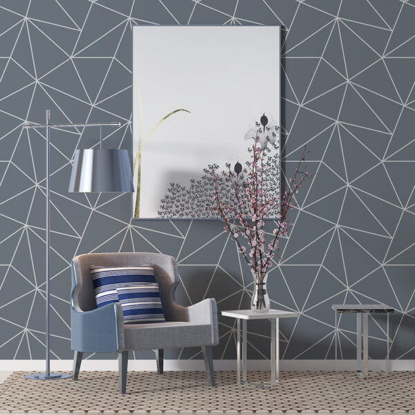 Non Woven Irregular Triangle Wallpaper (Payne's grey)