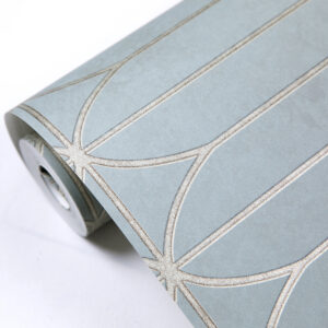 Non Woven Wallpaper with Leaf Pattern （Cadet grey）