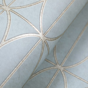 Non Woven Wallpaper with Leaf Pattern （Cadet grey）