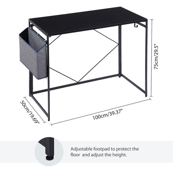 Computer Desk with Storage Bag Headphone Hook