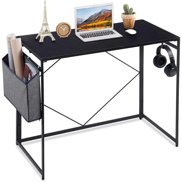 Computer Desk with Storage Bag Headphone Hook